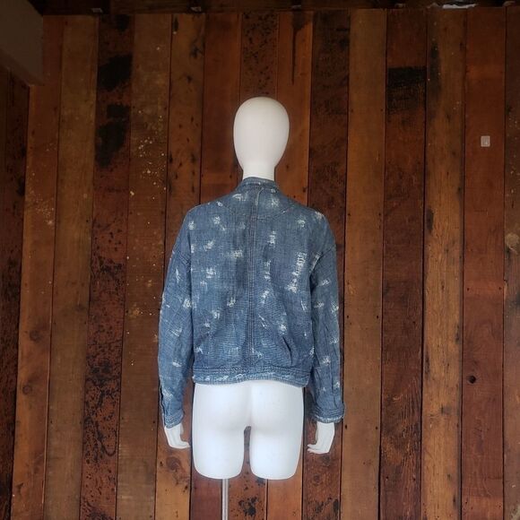 Free People Tattered Distressed Jean Jacket - Picture 4 of 14